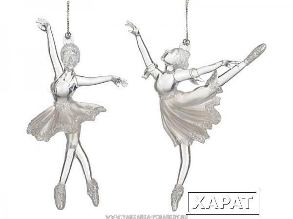 Фото Декоративное изделие балерина прозрачный с серебр глиттером 14,5х11,5см, (ма