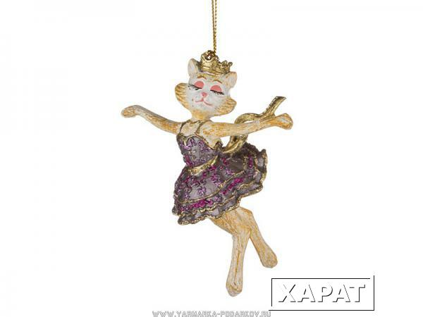 Фото Елочная игрушка кошка-балерина 12 см. без упак.