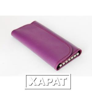 Фото Ключница кожаная фиолетовая 6 ключей
