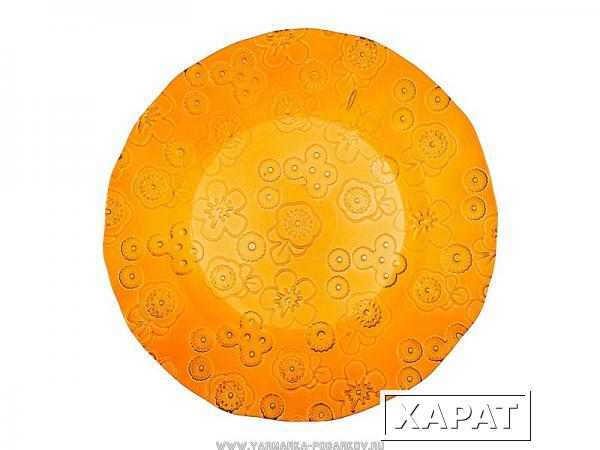 Фото Тарелка флора диаметр 20 см, оранжевая без упаковки