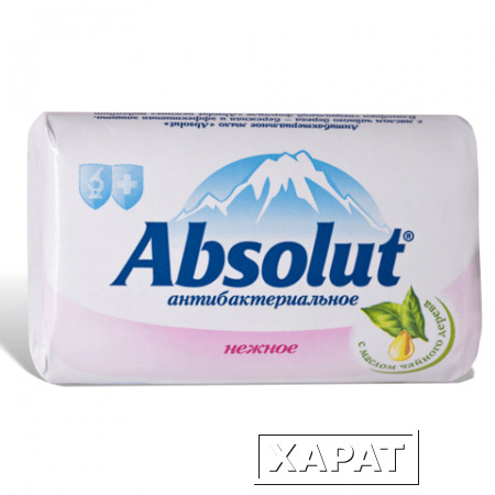 Фото Мыло туалетное ABSOLUT (Абсолют) 90г, "Нежное", антибактериальное с маслом чайного дерева