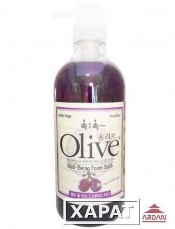 Фото 074732 Olive well-being foam bath (grape seed) Пена для ванны/гель для душа с экстрактом оливы и виноградных косточек, объем 0,75 л
