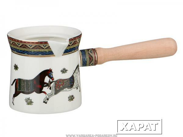 Фото Сосуд турка декоративная 240 мл, лошади