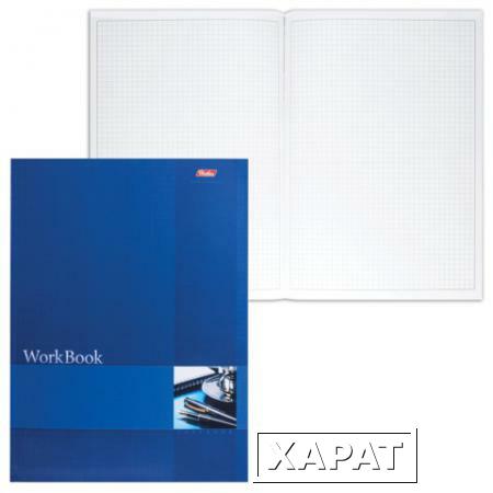 Фото Книга учета, 96 л., А4, 210х285 мм, HATBER, блок сшито-клееный, тиснение, клетка, "Синяя"