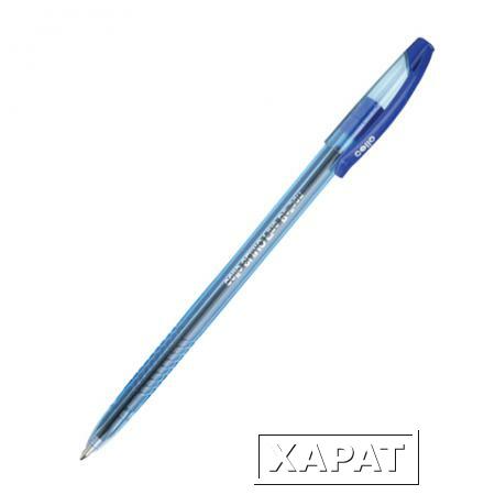 Фото Ручка шариковая масляная CELLO "Slimo", корпус синий тонированный, толщина письма 1 мм, синяя