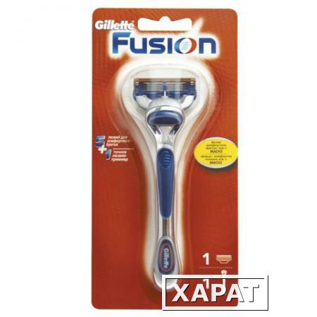 Фото Бритва GILLETTE (Жиллет) "Fusion", с 1 сменной кассетой, для мужчин