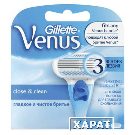 Фото Сменные кассеты для бритья GILLETTE VENUS (Жиллет Венус), 4 шт., для женщин