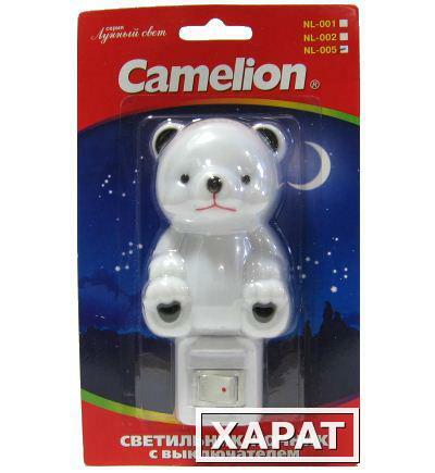 Фото Ночник Camelion NL-005 (мишка с выключателем, 220В, 7Вт)