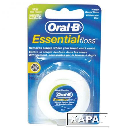 Фото Зубная нить, 50 м, ORAL-B (Орал-Би) Essential floss, мятная