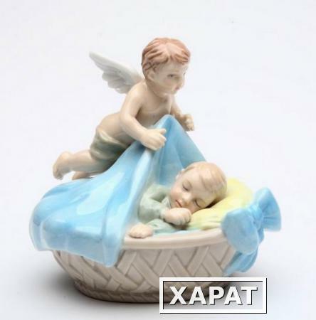 Фото Статуэтка, 8,3 см, ангел с мальчиком Cosmos Gifts HE203-469A