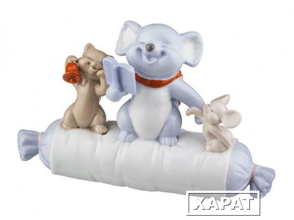 Фото Фигурка "кошка с мышатами" высота=10 см. Porcelain Manufacturing (22-1039)