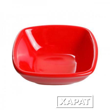 Фото Салатник керамический, 120 мм, квадратный, серия Анкара, красный, PERFECTO LINEA (18-814509)