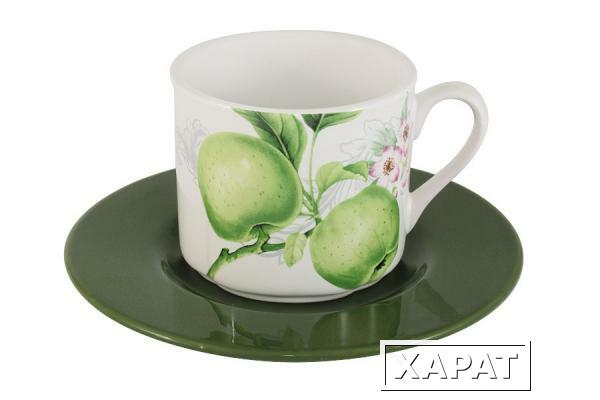 Фото Чашка с блюдцем Зеленые яблоки IMARI ( IM15018E-A2211AL )