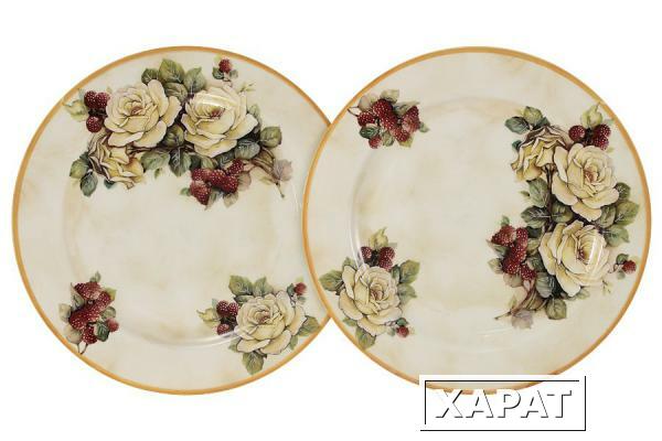 Фото Набор из 2-х десертных тарелок Роза и малина LCS ( LCS353PF-RM-AL )