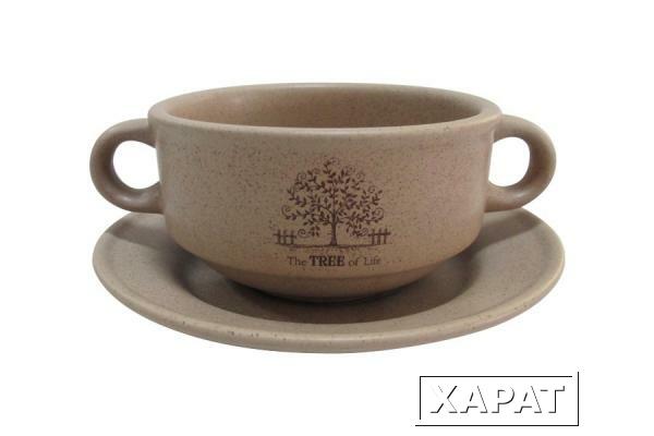 Фото Суповая чашка на блюдце Дерево жизни Terracotta ( TLY923-TL-AL )
