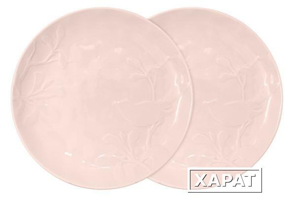 Фото Набор из 2-х тарелок обеденных Птицы (розовая) SantaFe ( SL-SP15072p-AL )