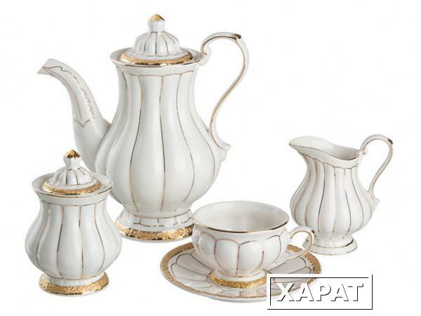 Фото Чайный сервиз на 6 персон 15 пр."барокко" 1200/200 мл. Porcelain Manufacturing (418-245)