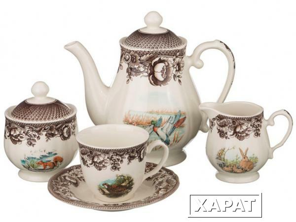 Фото Чайный сервиз на 6 персон 17 пр." охота" 1150/240 мл. Oriental Ceramics (869-011)