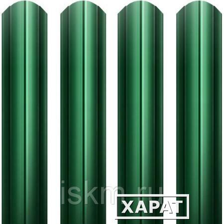Фото Евроштакетник 125 мм зеленый RAL 6005 круглый двусторонний полимер