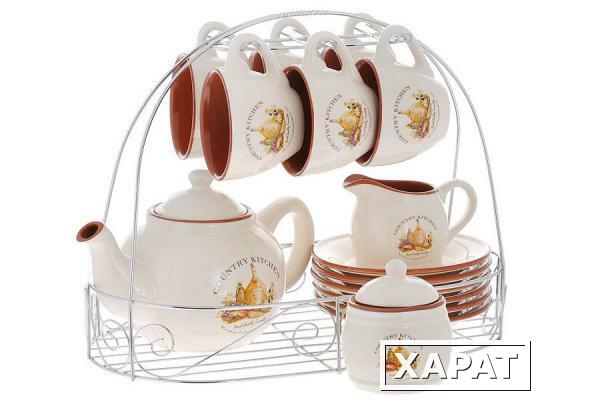 Фото Чайный сервиз из 15 предметов на 6 персон Сардиния Terracotta ( TLYHD0014-BT-AL )