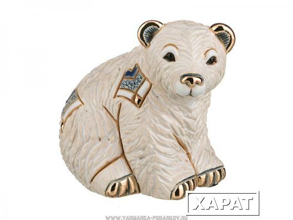 Фото Статуэтка декоративная полярный медведь 8х6 см, высота 7,5 см,