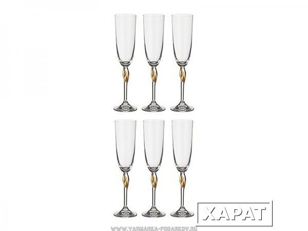 Фото Набор бокалов для шампанского из 6 шт. флер 220 мл. высота 25,5 см.