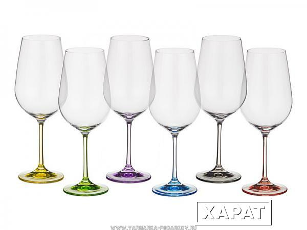 Фото Набор бокалов для вина из 6 шт. rainbow 350 мл. высота 22 см.