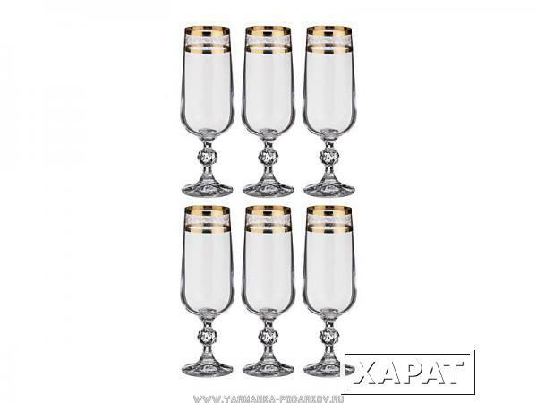 Фото Набор бокалов для шампанского из 6 шт. клаудия 180 мл.высота 17 см.