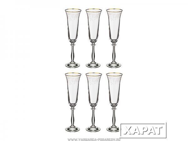 Фото Набор бокалов для шампанского анжела из 6 шт. 190 мл..высота 25 см.
