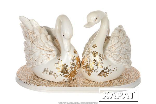 Фото Фигурка двойная лебеди символ крепких отношений 36 см