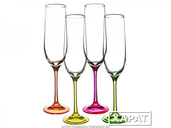 Фото Набор бокалов для шампанского из 4 шт, neon 190 мл, высота 24 см,