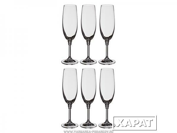 Фото Набор бокалов для шампанского из 6 шт, оливия 190 мл, .высота 22 см,