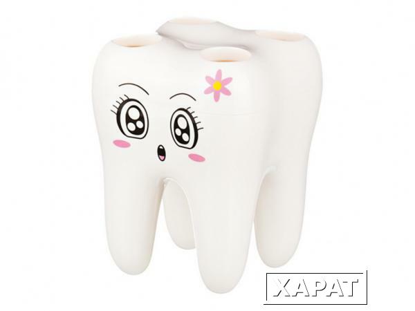 Фото Подставка для зубных щеток "зуб" 8*8*11 см. Ningbo Gold (143-136)
