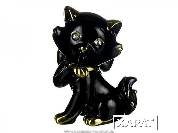 Фото Фигурка кошка черная 13х8 см, высота 19 см,