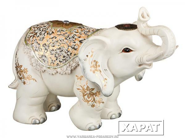 Фото Фигурка-слон белый символ благоразумия и мудрости высота 41 см,