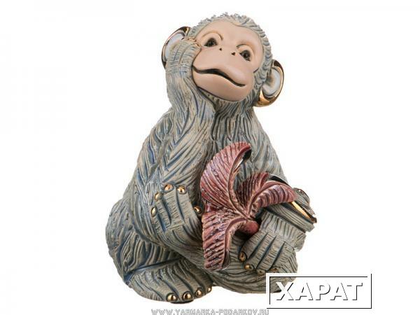 Фото Статуэтка декоративная обезьянка 8х7 см, высота 10 см,