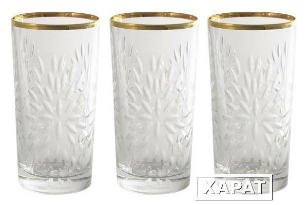 Фото Набор: 6 хрустальных стаканов для воды Умбрия - золото Same ( SM841_844-AL )