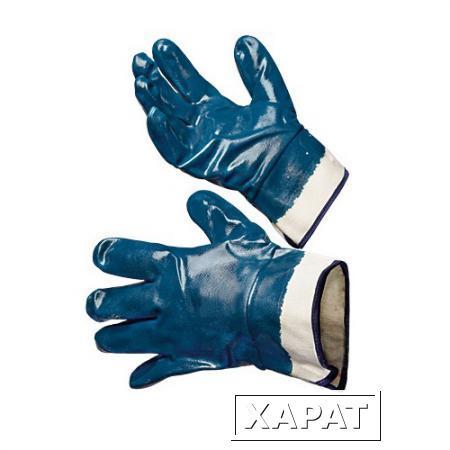 Фото Перчатки нитриловые с полным покрытием (манжет крага) одинарный облив (Перчатки, рукавицы, краги)