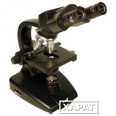 Фото Микроскоп лабораторный LEVENHUK 625, 40-2000 кратный, бинокулярный, 3 объектива