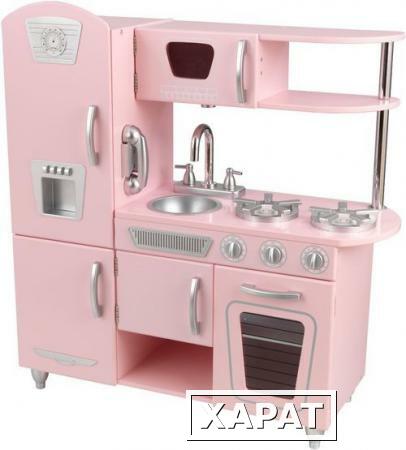 Фото Кухня детская из дерева "Винтаж", цвет Розовый (Pink Vintage Kitchen) (53179_KE)