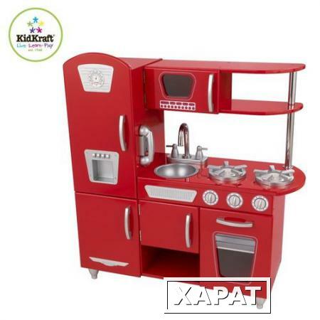 Фото Игрушка кухня из дерева "Винтаж", цвет Красный (Red Vintage Kitchen) (53173_KE)