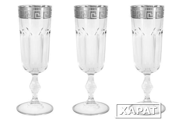 Фото 6 бокалов для шампанского Версаче серебро Same ( SM1053_299-S-AL )