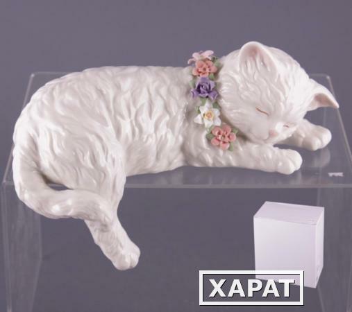 Фото Статуэтка "кошка" длина=23 см. Porcelain Manufacturing (461-051)