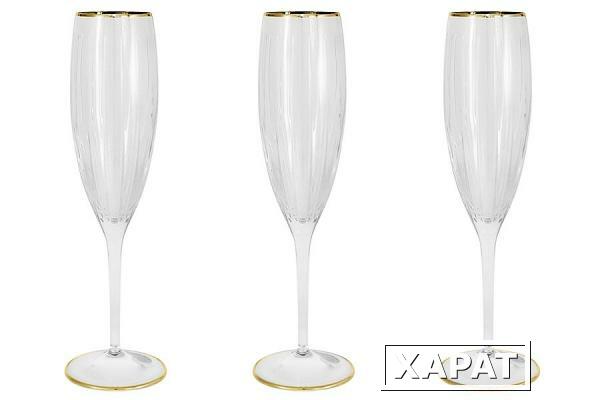 Фото 6 бокалов для шампанского Пиза золото Same ( SM2103_GAL )