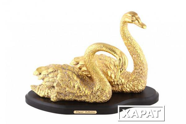 Фото Фигурка "пара лебедей" золото.высота=29 см длина=43 см Hong Kong (118-100)