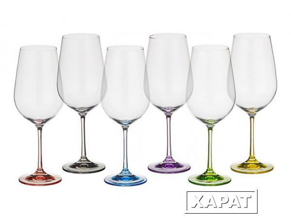 Фото Набор бокалов для вина из 6 шт. "rainbow" 550 мл. Crystalex Cz (674-415)