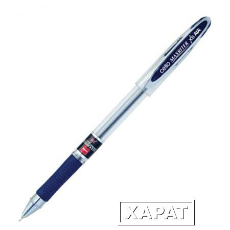 Фото Ручка шариковая масляная CELLO "Maxriter XS", корпус прозрачный, толщина письма 0,7 мм, резиновый держатель, синяя