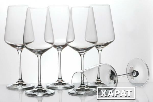 Фото Набор бокалов для вина из 6 шт."сандра" 350 мл. высота=23 см. Crystalex Cz (674-168)