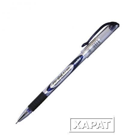 Фото Ручка гелевая CELLO "Flo Gel", корпус непрозрачный, игольчатый пишущий узел 0,5 мм, резиновый держатель, синяя