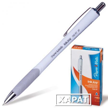 Фото Ручка шариковая PAPER MATE автоматическая "InkJoy 700 RT", корпус бело-серый, толщина письма 0,5 мм, синяя